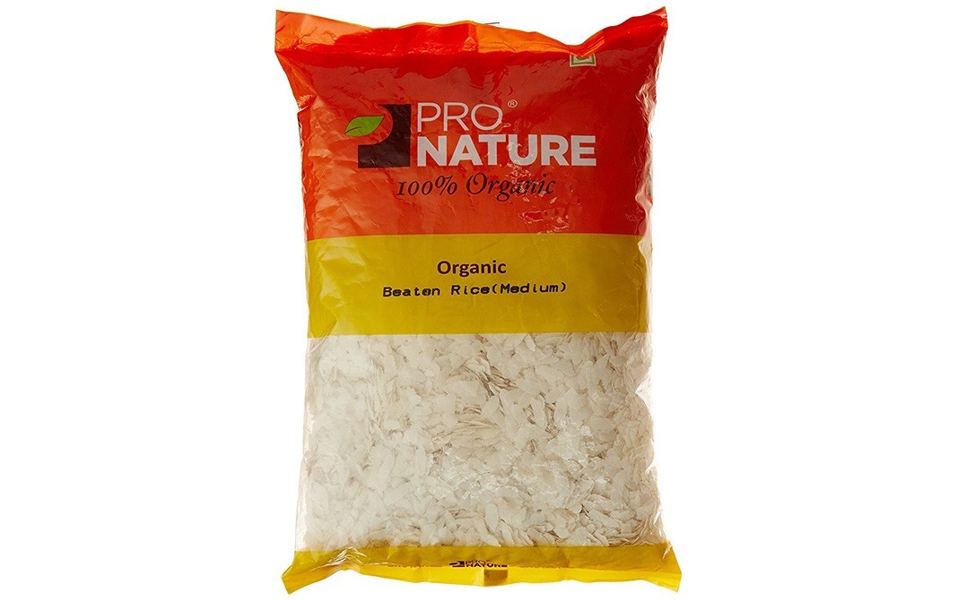 Pro Nature Organic Beaten Rice (Medium)    Pack  500 grams